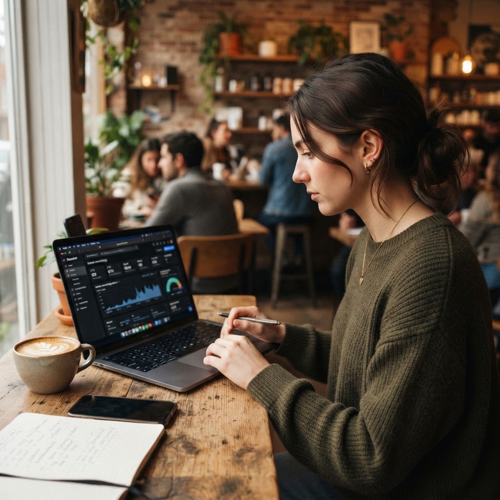 The useful review happens where the report meets the real customer question. A marketer reviewing search performance from a coffee shop