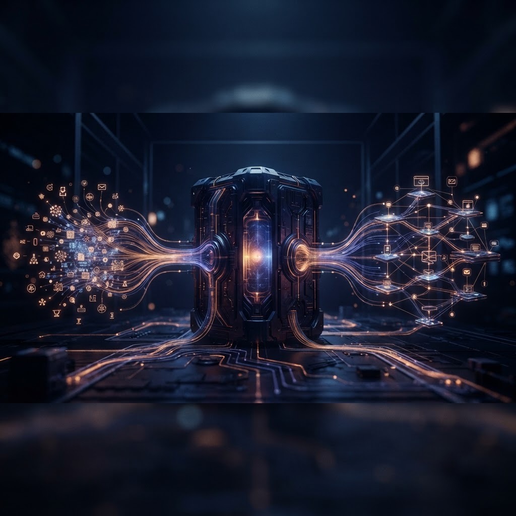 Ownership is useful only when the data stays understandable. A secure glowing first-party data vault connected to consented customer records and owned brand channels