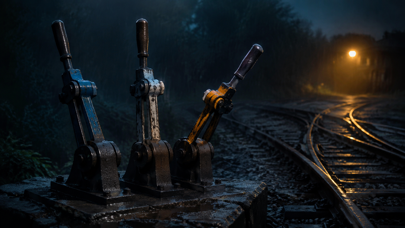 Three roads cross a misty landscape and continue toward separate horizons.